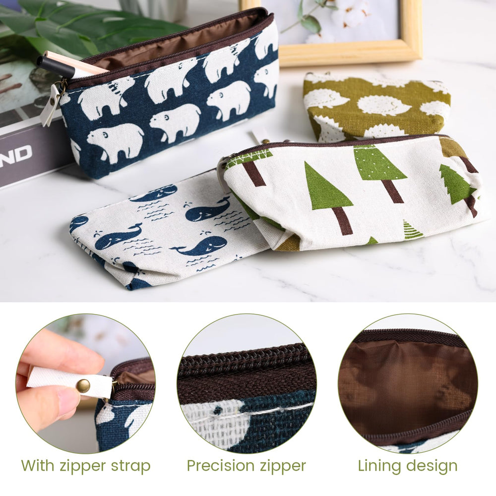 Koogel canvas pencil bag whale pattern fits markers and brushes