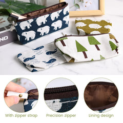 Koogel canvas pencil bag whale pattern fits markers and brushes