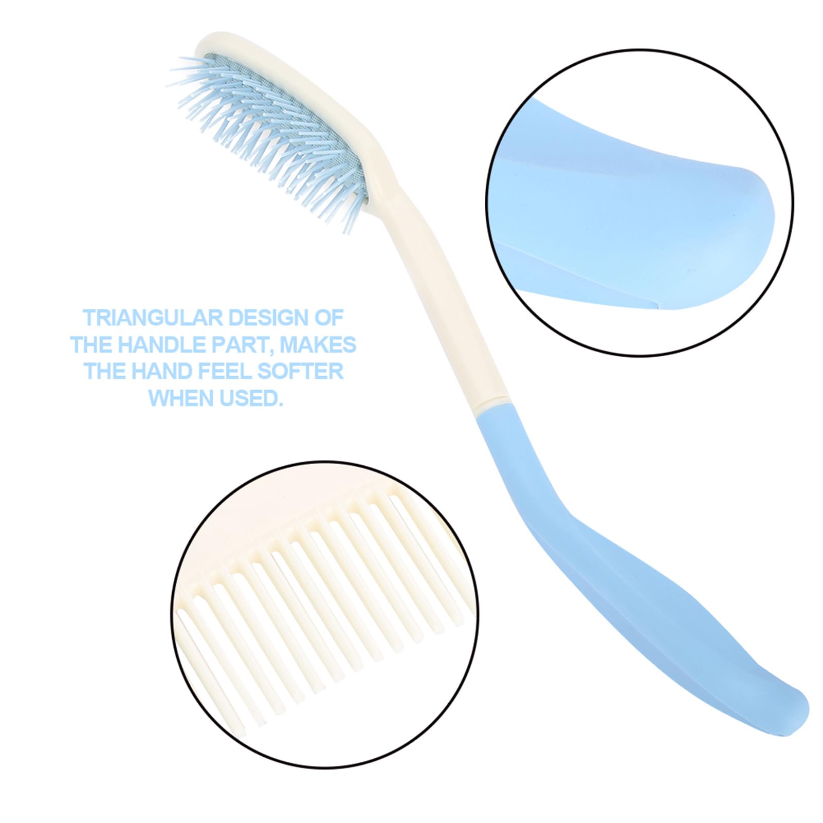 KooingTech long handle brush grip close-up highlighting non-slip surface for secure use.
