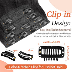 Kookastyle 4.5-inch wide weft with two clips for secure attachment.