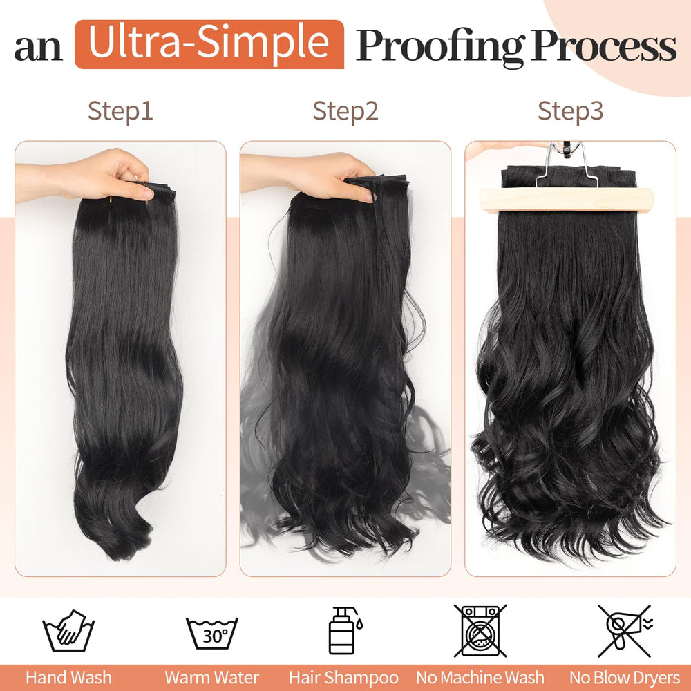 Kookastyle 6.5-inch wide weft with four clips for dramatic length.