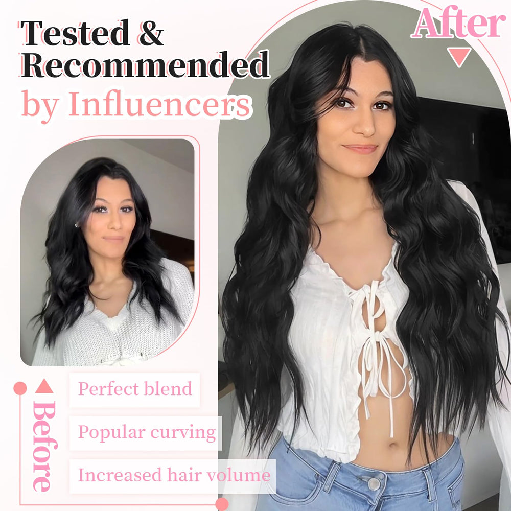 KooKaStyle black fiber extensions for natural color match