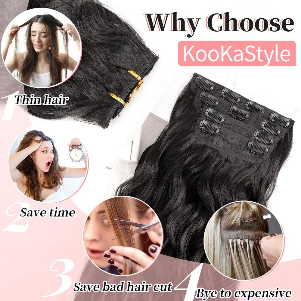 KooKaStyle seven-inch four-clip weft for seamless blend