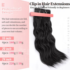 KooKaStyle two 5-inch wefts clip-in for added volume