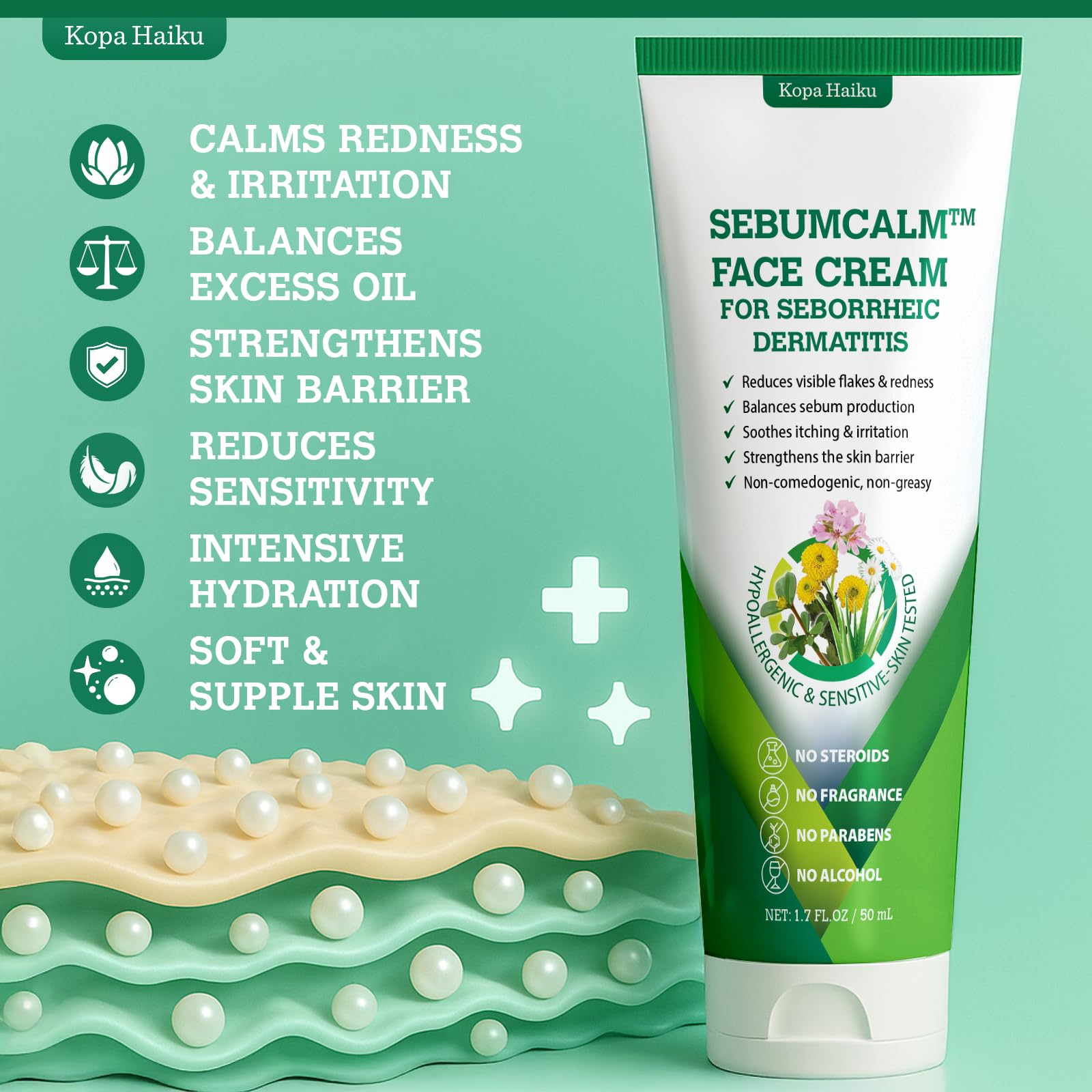 KOPA HAIKU ceramides plant-based blend bottle highlights skin barrier support.