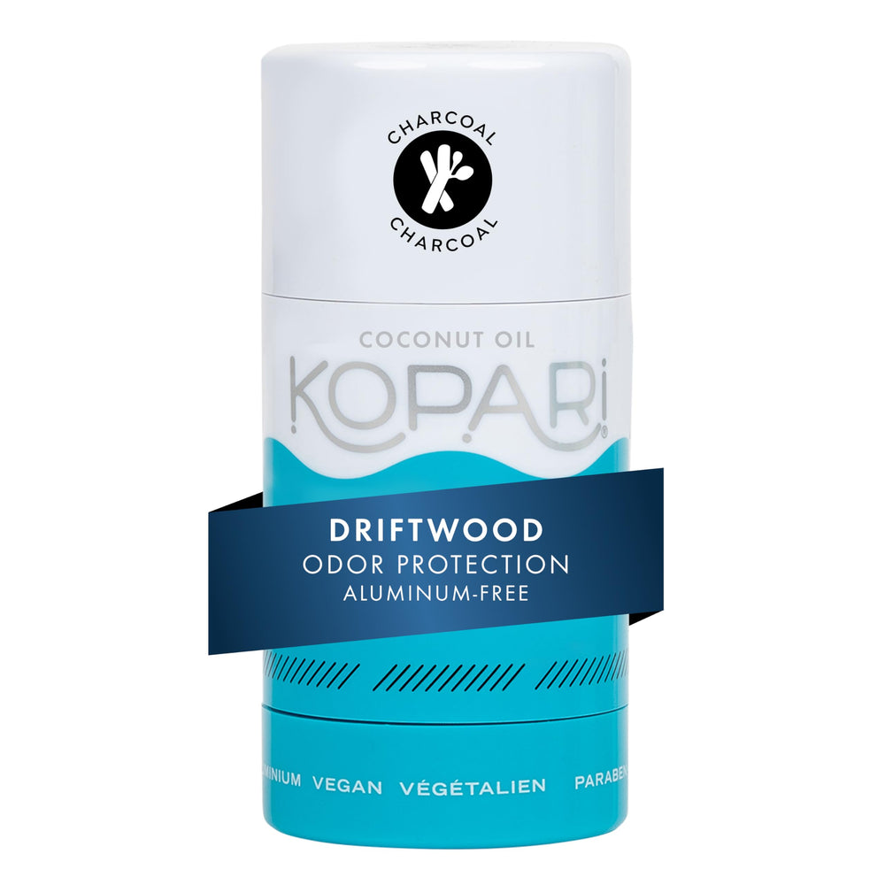 Kopari aluminum-free coconut deodorant bottle offers clean, aluminum-free protection.