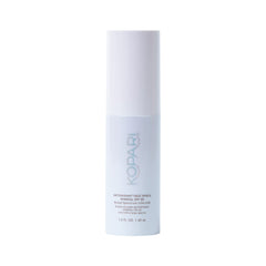 Kopari Antioxidant Face Shield SPF 30 bottle-front shows sheer, lightweight sun protection for all skin tones.