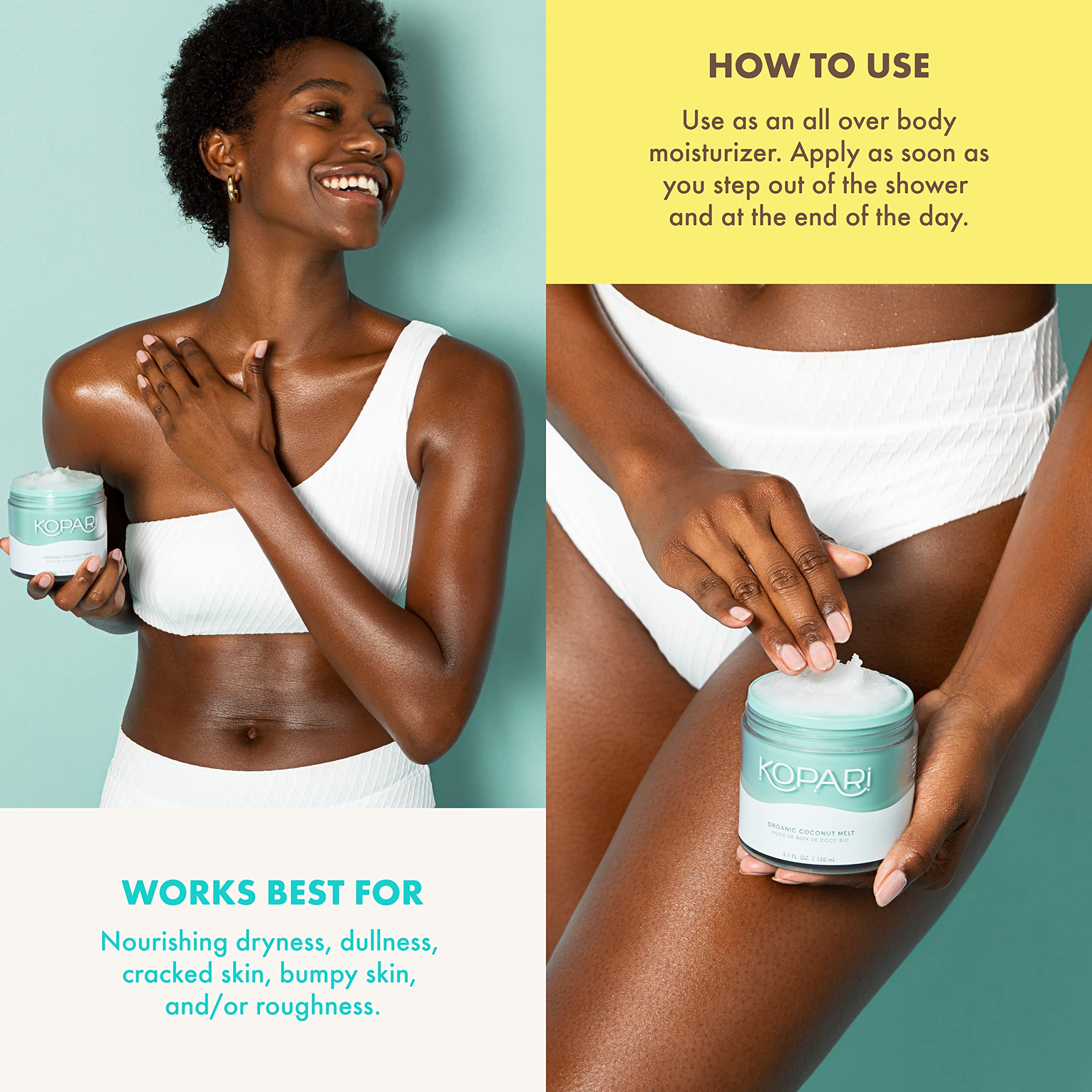 Kopari Coconut Melt used as makeup remover for gentle cleansing