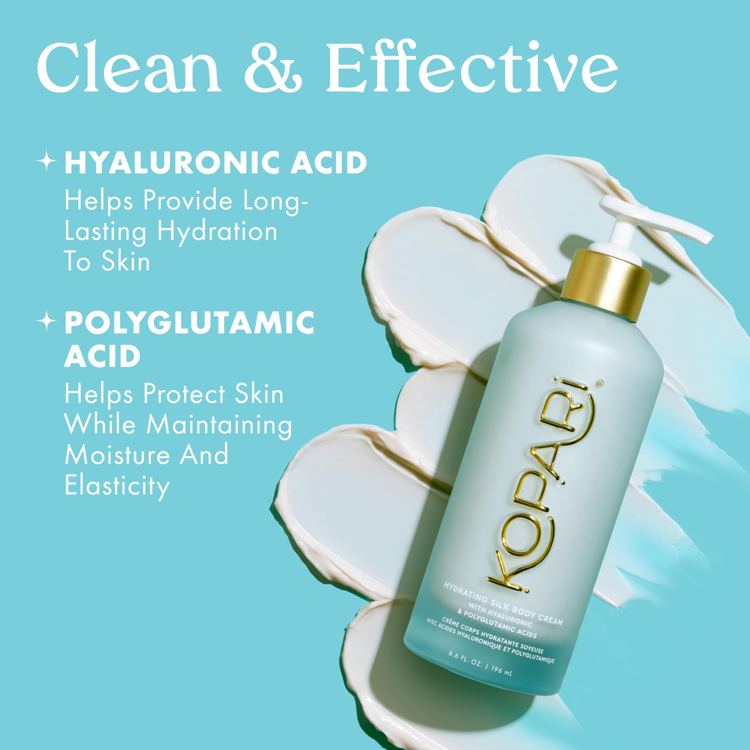 Kopari Hydrating Silk Body Cream on skin, suggesting moisture retention and barrier support