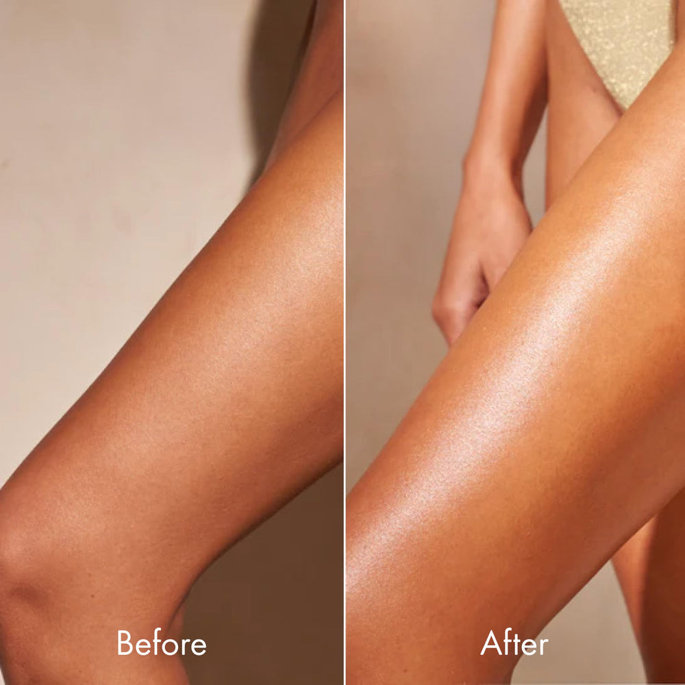 Kopari Hydrating Silk Body Cream swatch on dry skin for instant relief