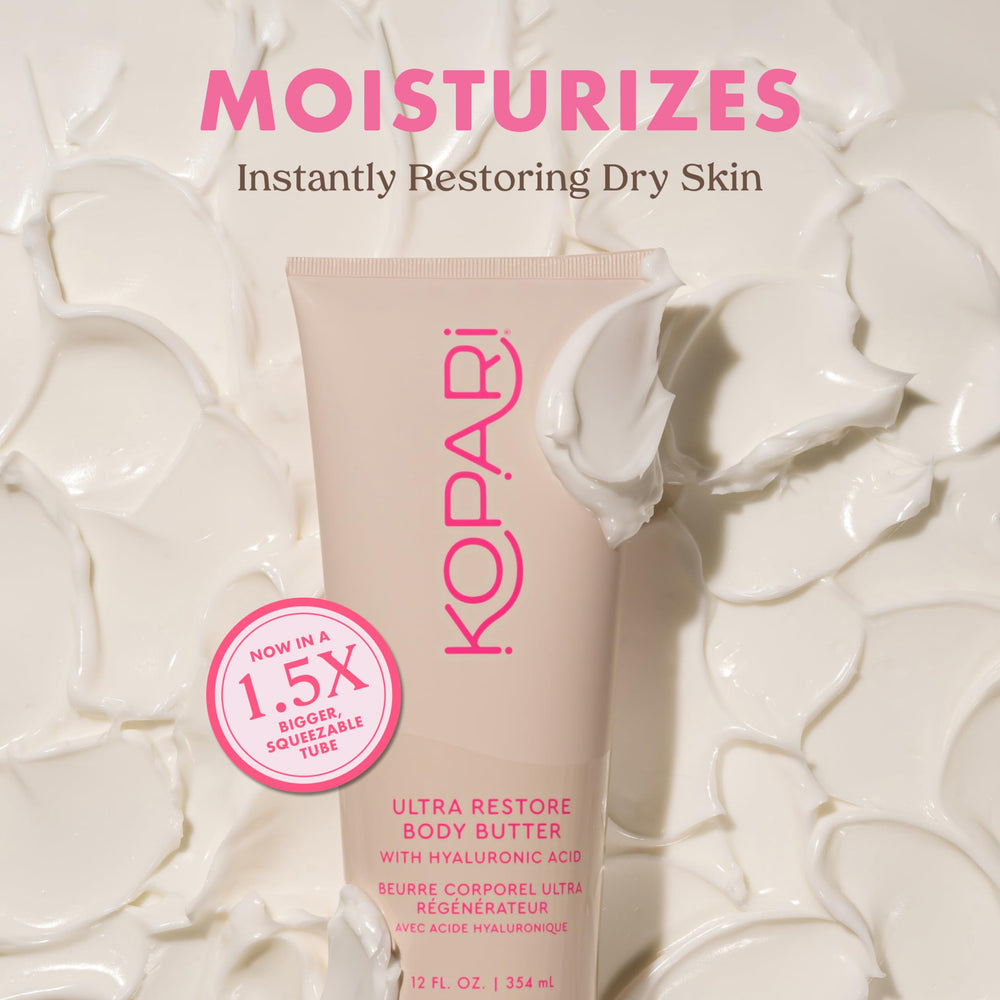 Kopari Jumbo Ultra Restore Butter texture closeup showing whipped lightweight feel for everyday use