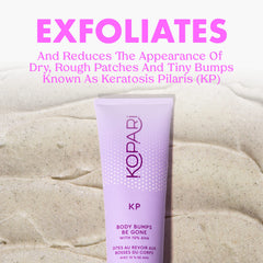 Kopari KP Body Bumps Be Gone texture closeup shows exfoliating particles