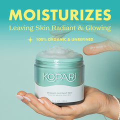 Kopari Organic Coconut Melt jar close-up highlighting rich coconut oil