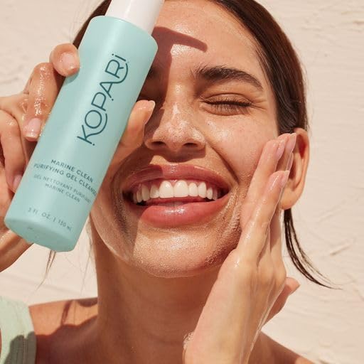 Kopari Marine Clean Purifying Gel Cleanser after-use skin looks refreshed and hydrated.