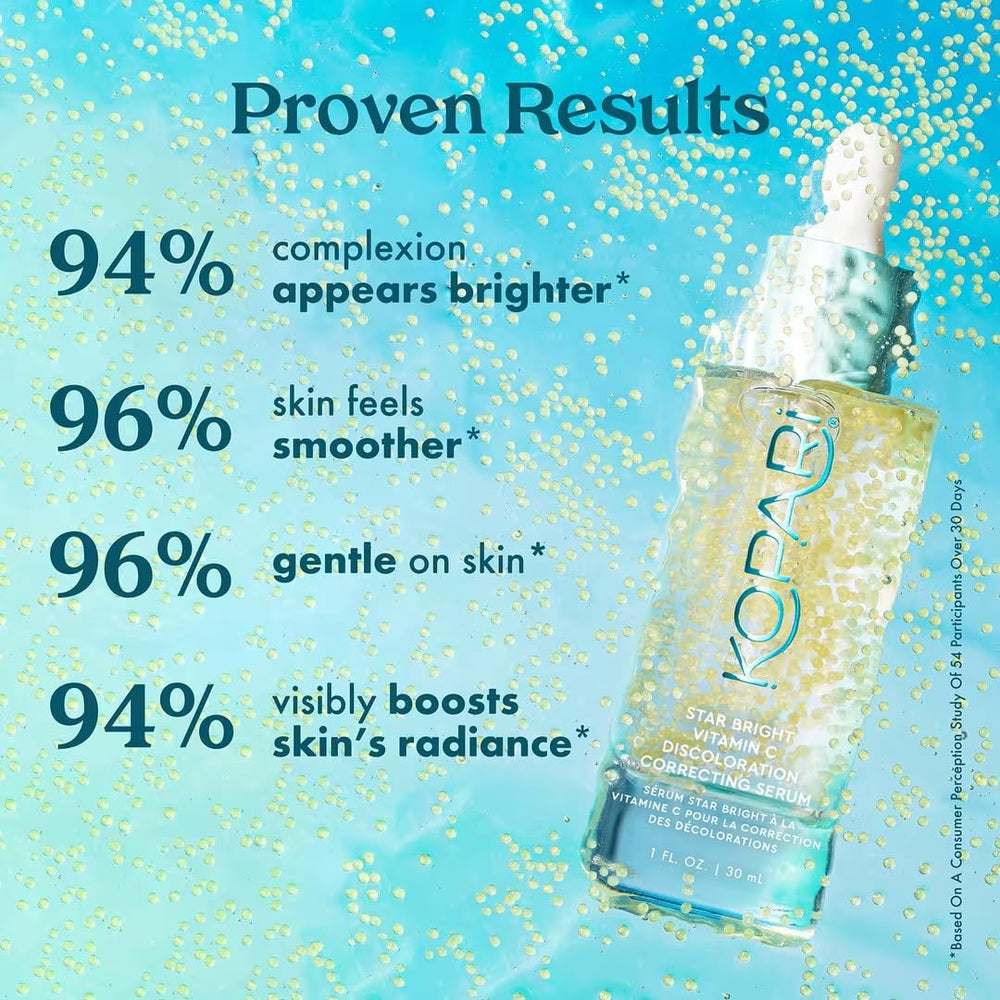 Kopari Star Bright serum texture on skin shows a lightweight, non-greasy feel.
