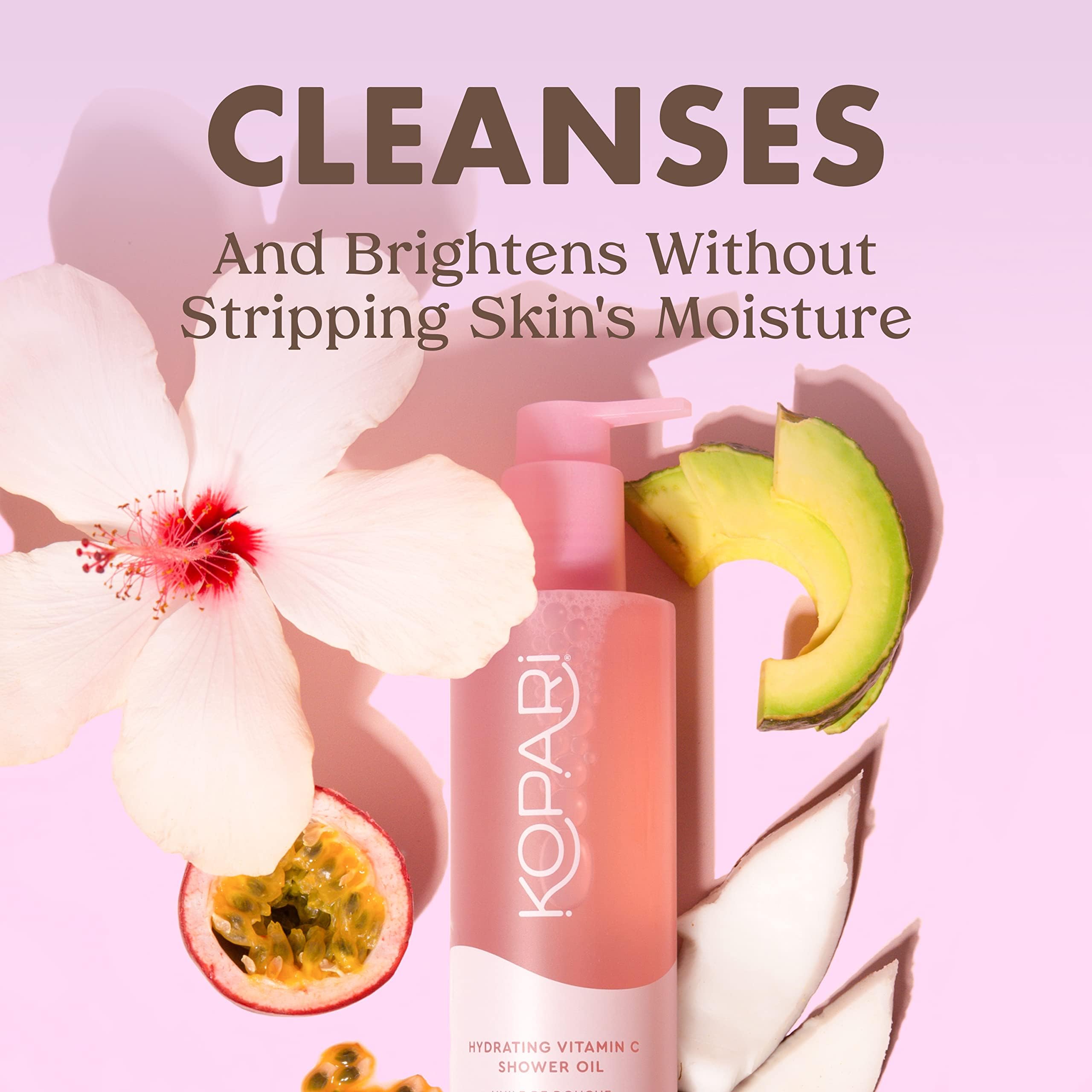 Close-up of creamy lather from Kopari Sudsy Shower Oil providing soft skin.