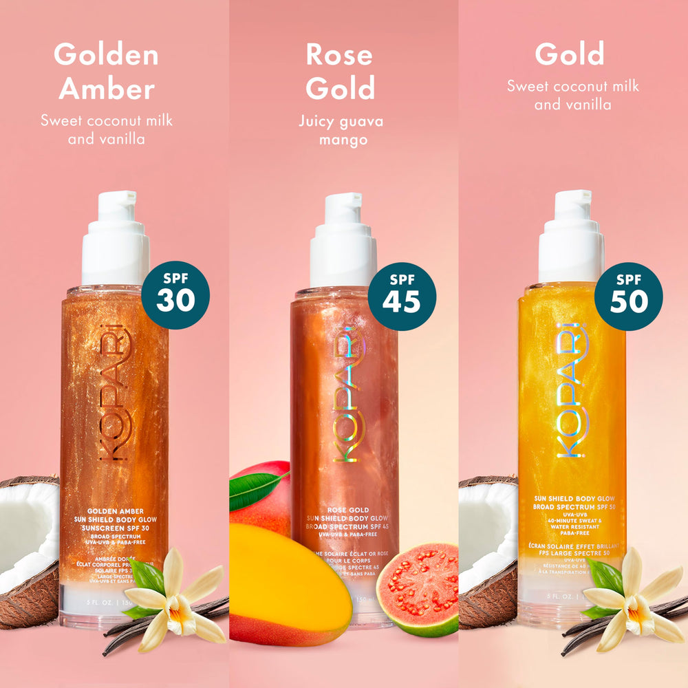 Kopari Sun Shield coconut milk scent evokes beachy aroma.