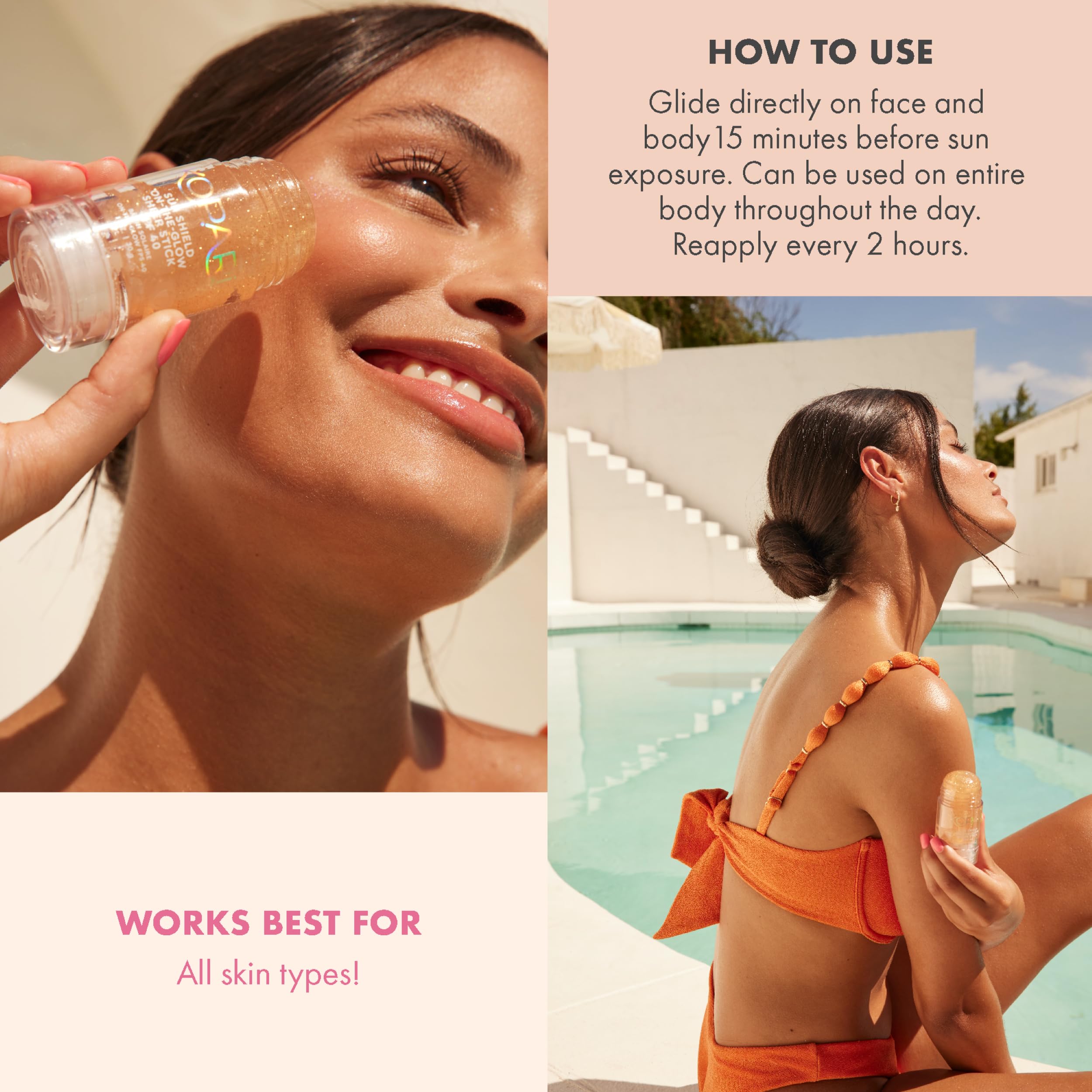 Kopari Sun Shield stick used on face during outdoor workout