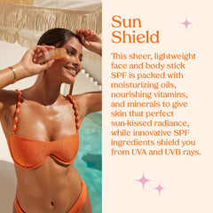 Kopari Sun Shield stick in gym bag ready for quick reapplication