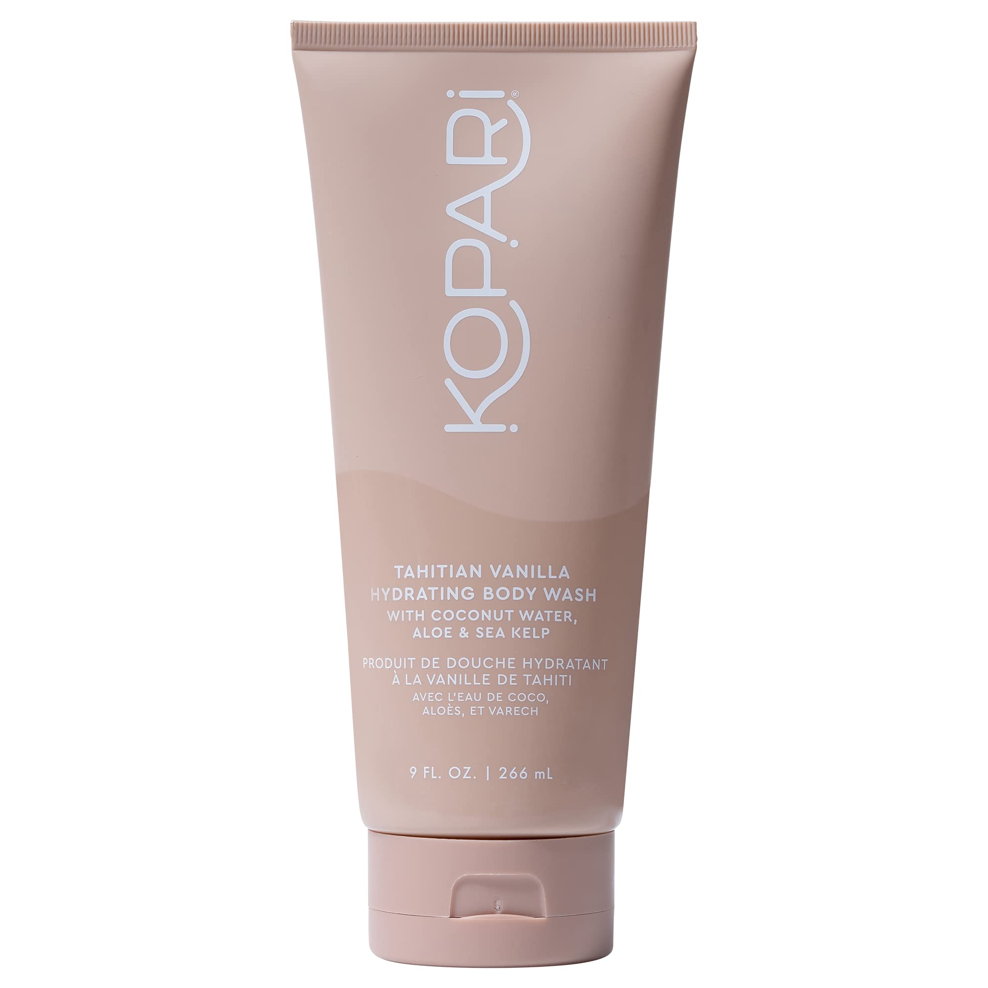 Kopari Tahitian Vanilla Hydrating Body Wash pours coconut water for a refreshing cleanse.