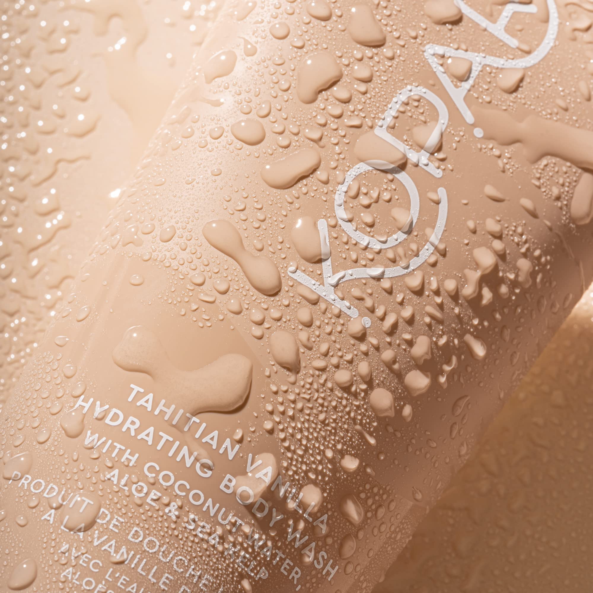 Kopari Tahitian Vanilla foamy lather provides a lush texture for daily hydration.