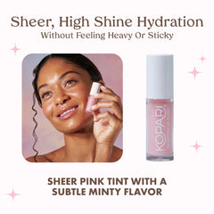 Kopari Tri-Peptide Lip Cloud application demonstrating quick lip hydration