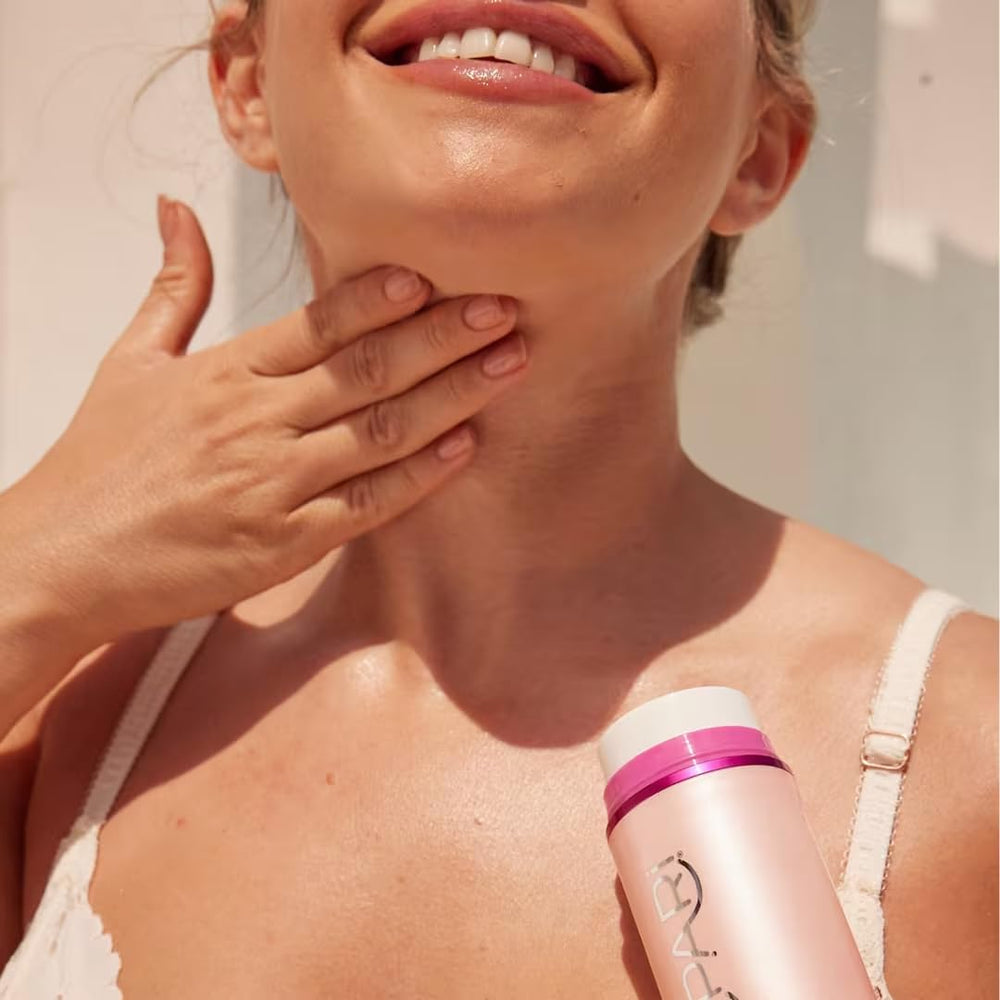 Close-up of Kopari Ultra Renewal Retinol Body Cream packaging highlights clean formulation.