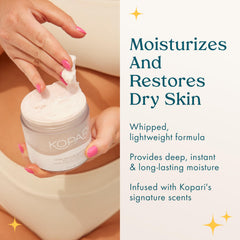 Kopari Ultra Restore Butter bottle on shelf signaling long-lasting moisture