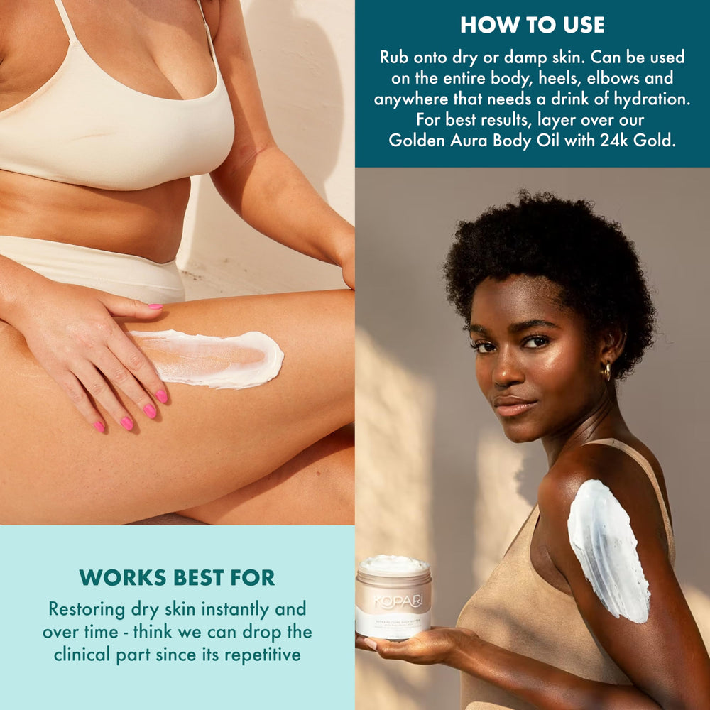Kopari Ultra Restore Butter with hyaluronic acid emphasizes moisture retention
