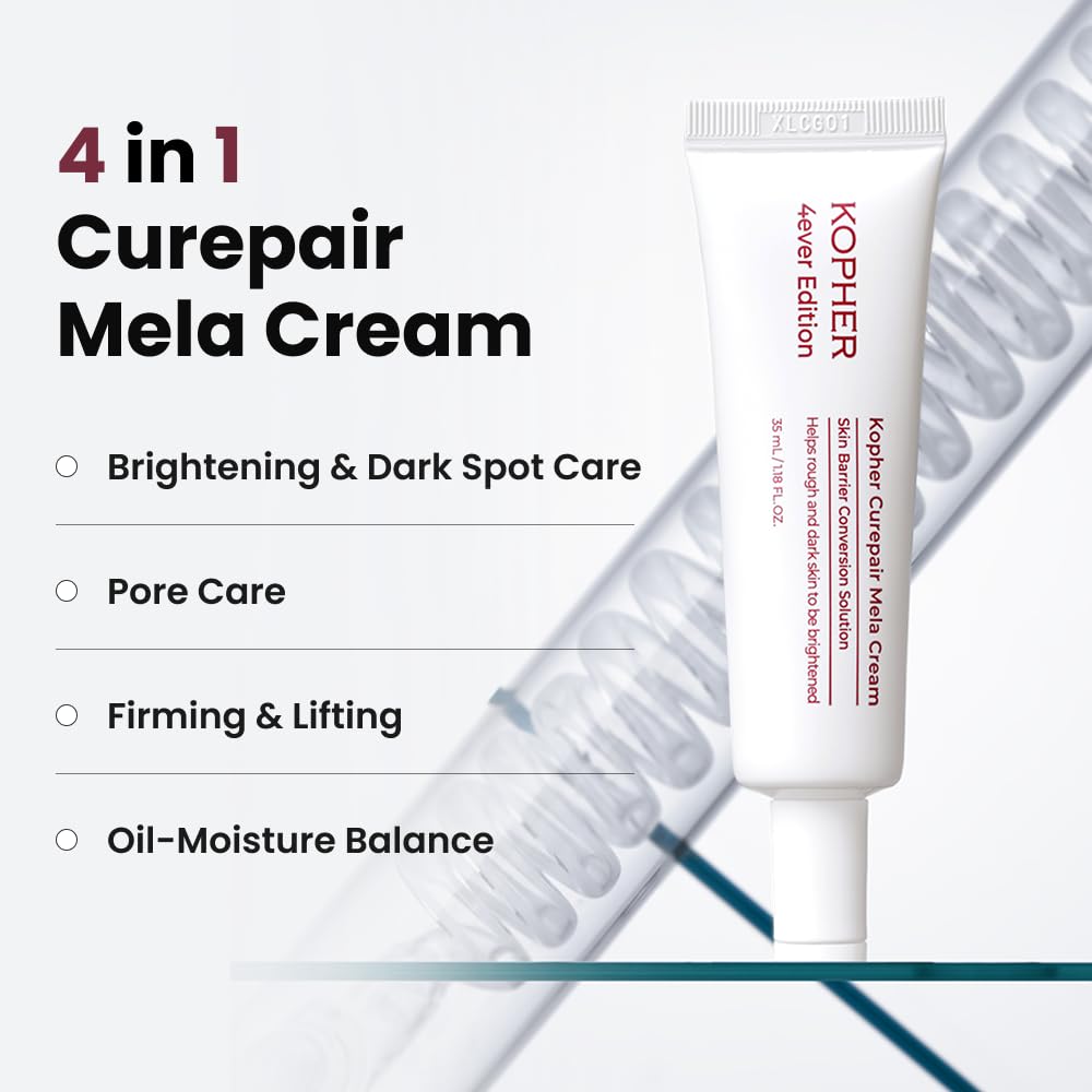 Kopher Curepair Mela Cream jar swirl texture suggests rich, comforting moisture.