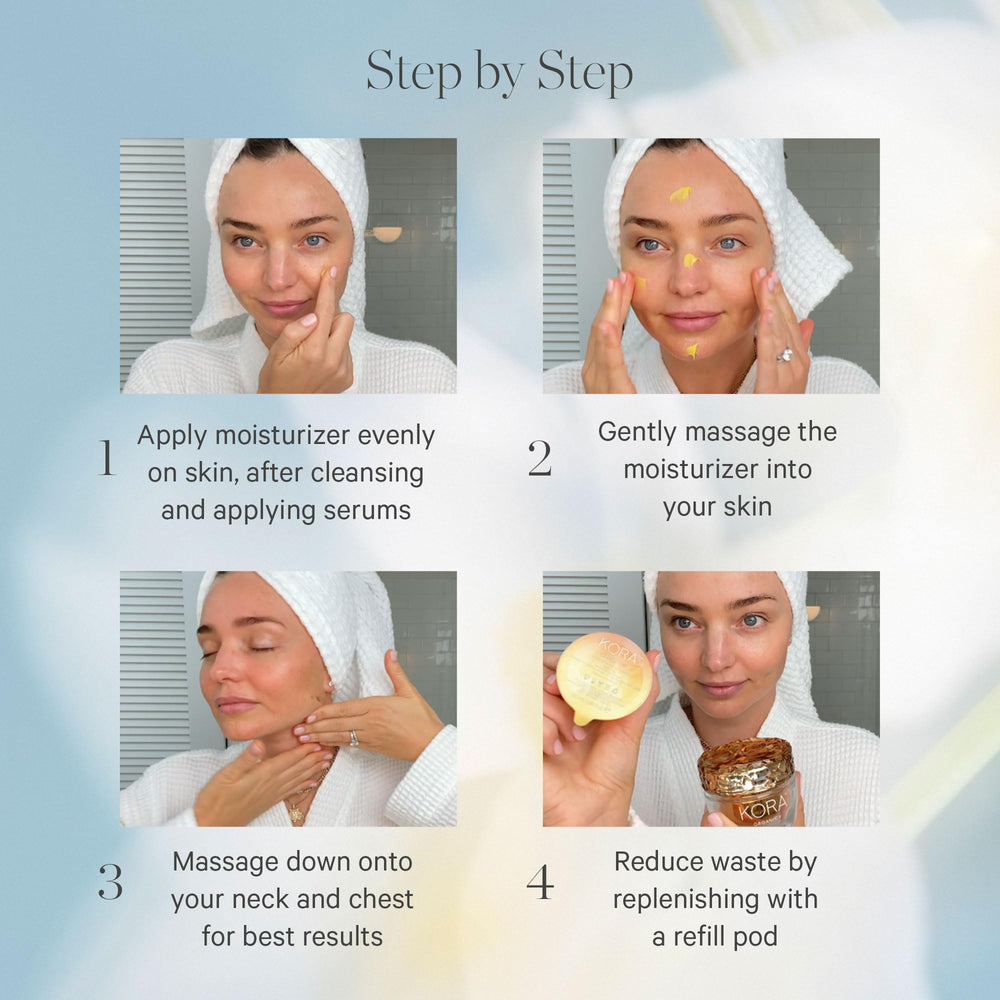 KORA Organics Turmeric Glow Moisturizer rosehip oil visual with luminous finish for glow