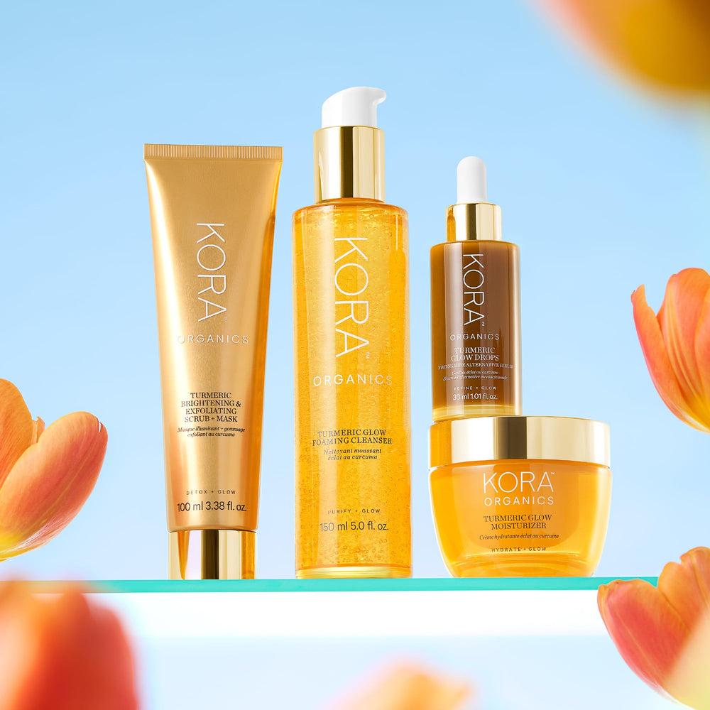 KORA Organics Turmeric Glow Drops vegan cruelty-free certification and clean beauty promise.