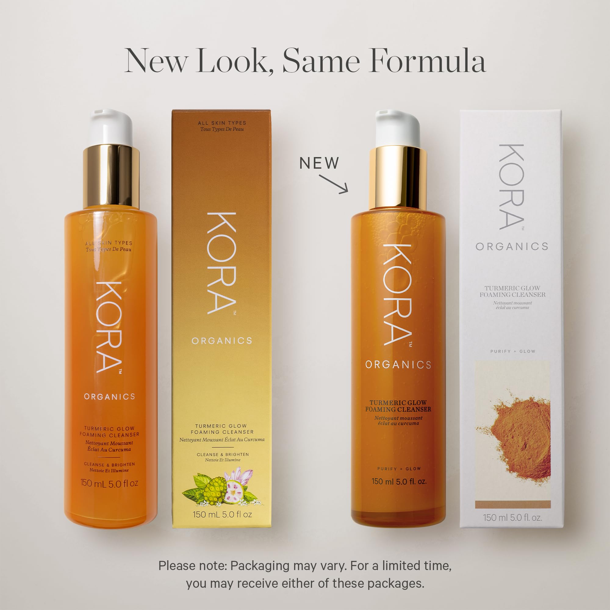 KORA Organics Turmeric Glow Foaming Cleanser peppermint and palo santo notes for a refreshing cleanse.