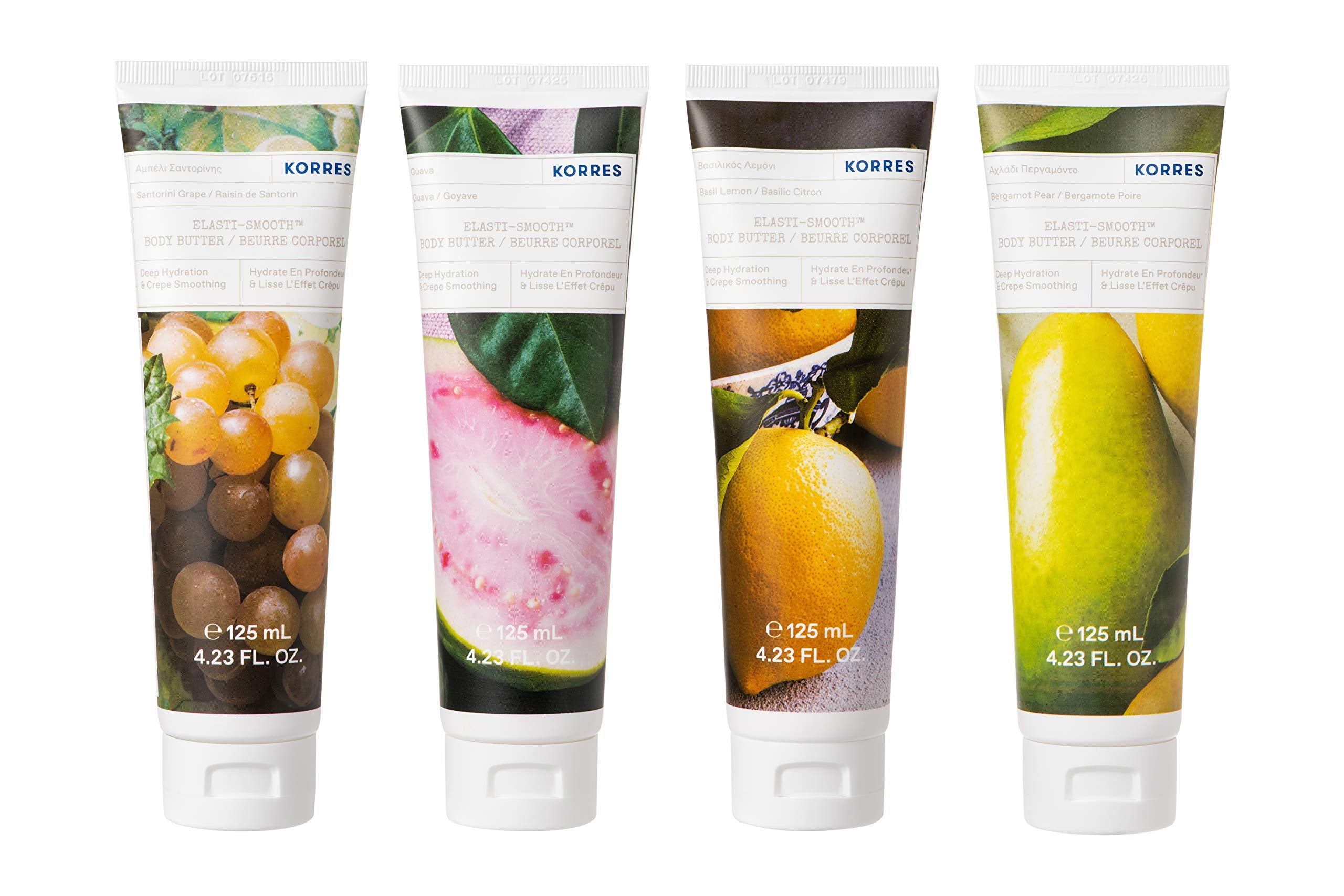 KORRES Elasti-Smooth close-up highlighting almond oil for skin softness.