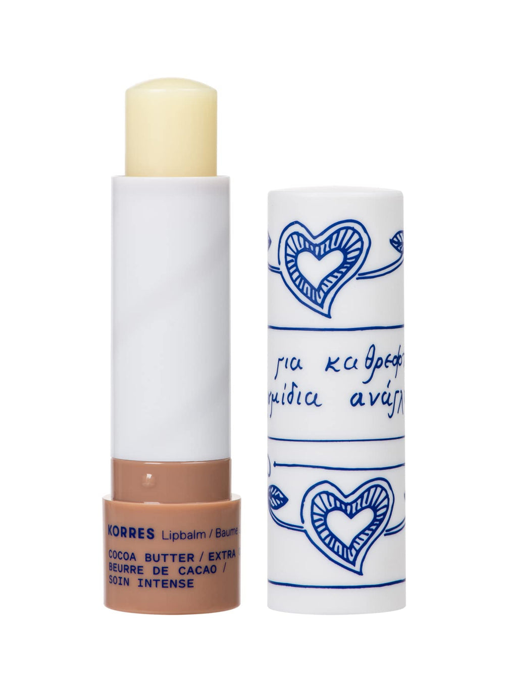 KORRES Lip Butter Stick Cocoa Butter twist-up for on-the-go hydration.