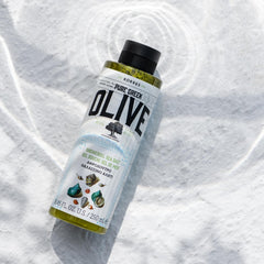 KORRES Olive Oil Shower Gel ingredients highlight pure Greek olive oil and vitamins.