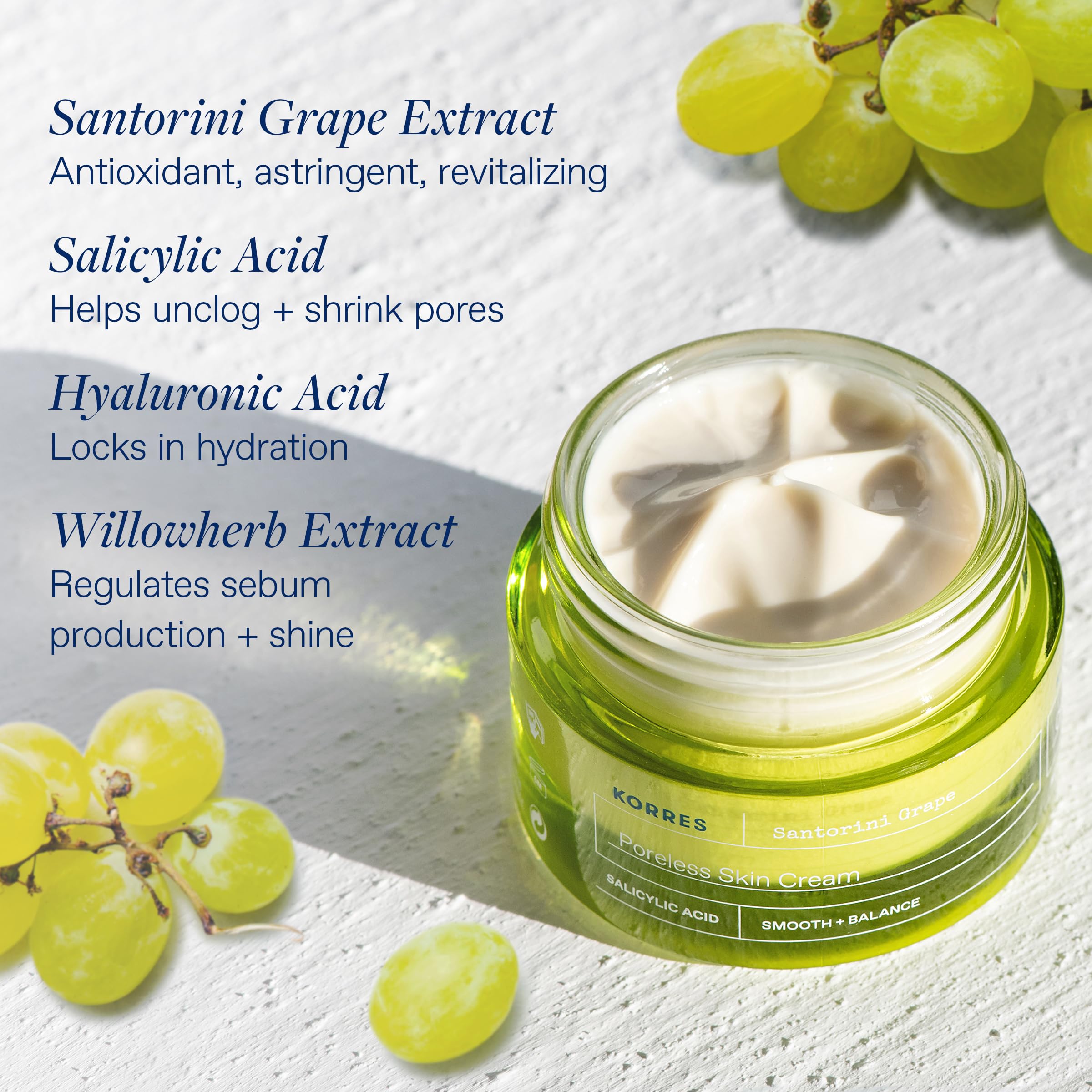 KORRES Willowherb extract indicating shine balance