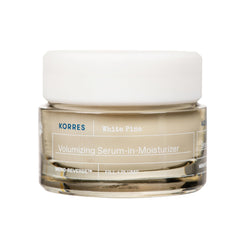 KORRES White Pine Meno-Reverse bottle highlights a 2-in-1 hydrator for mature skin
