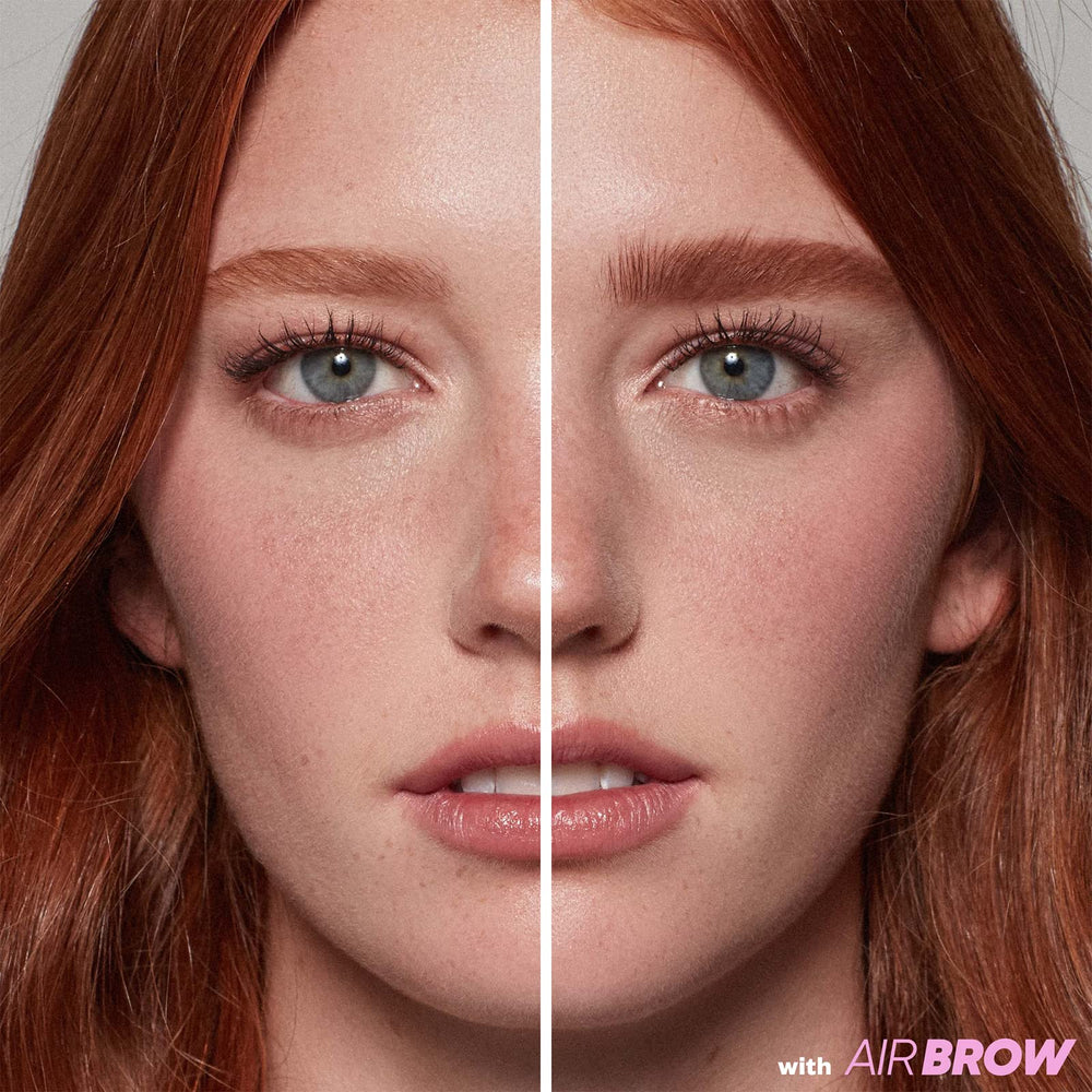 Kosas Air Brow application on brow demonstrates controlled, high-payoff tint