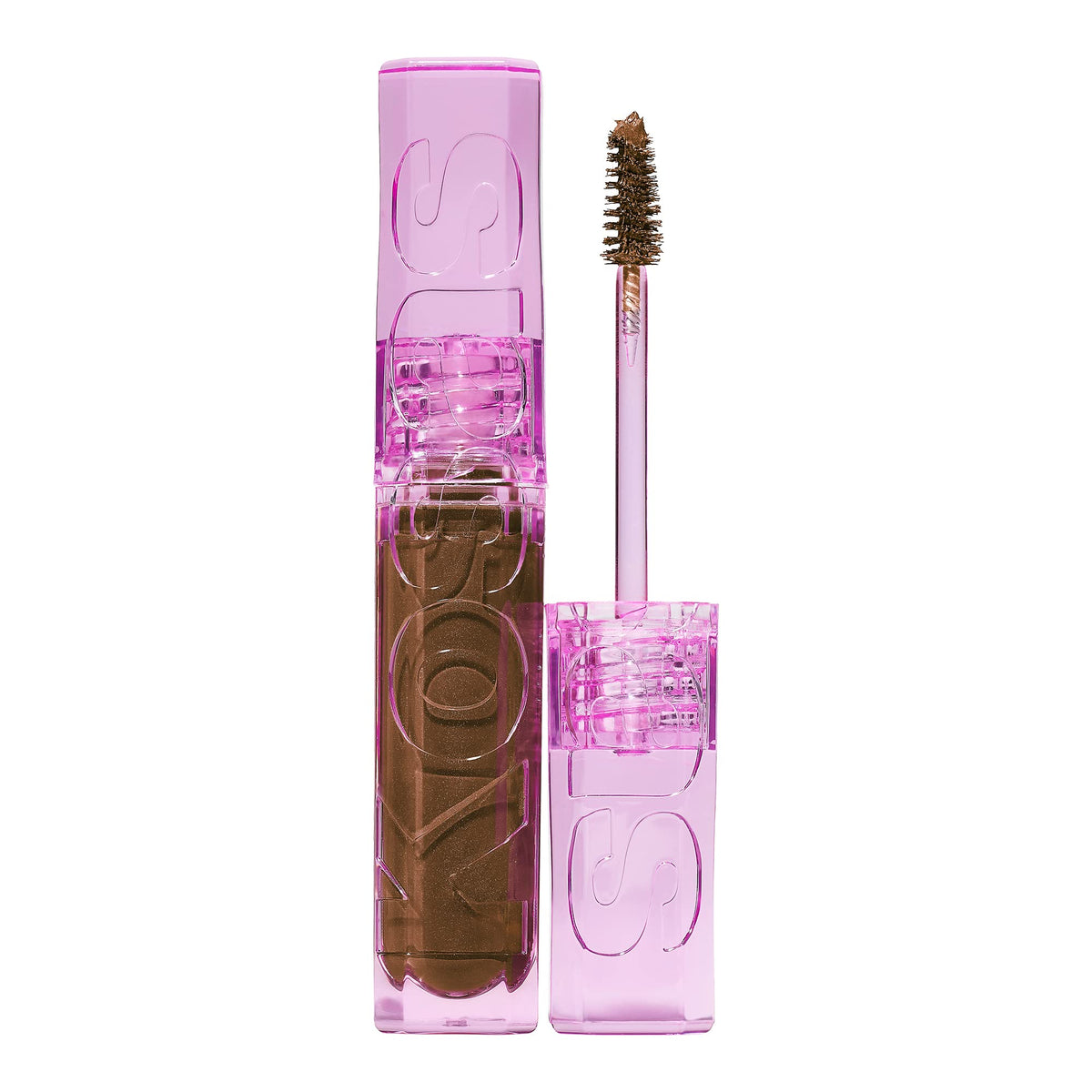Kosas Air Brow Tinted Gel closeup on wand applying feathered brows for airy texture