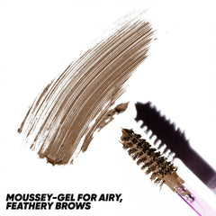 Kosas Air Brow Tinted Gel spoolie action demonstrates lift and brow separation for fuller-looking arches.