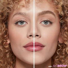 Kosas Air Brow Tinted Gel swatch on skin illustrates tinted color and soft sheen.