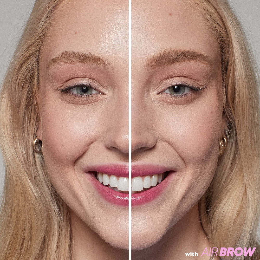 Kosas Air Brow texture closeup highlighting creamy mousse-gel finish