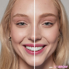 Kosas Air Brow texture closeup highlighting creamy mousse-gel finish