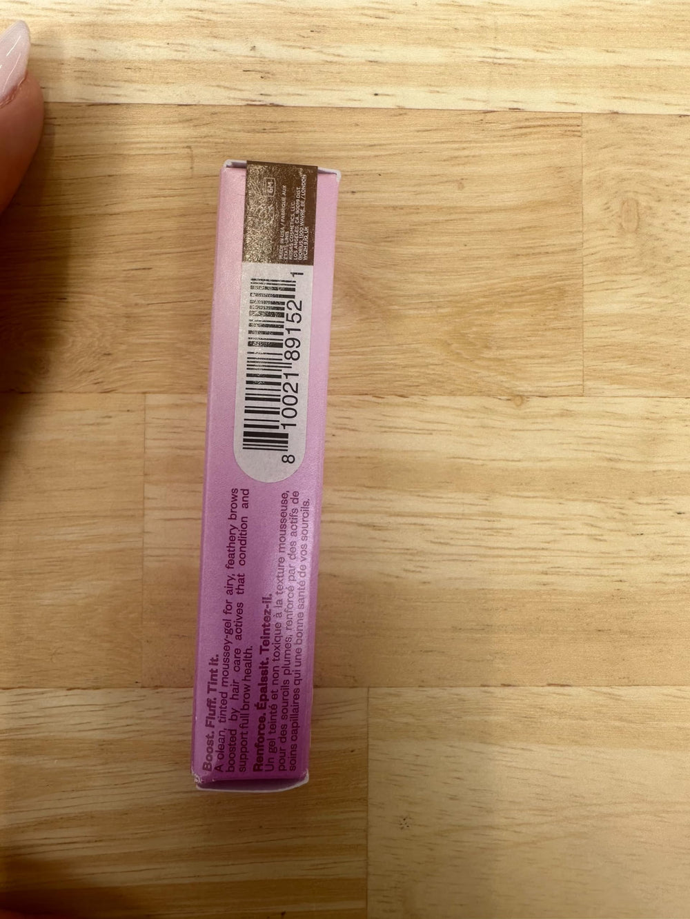 Kosas Air Brow Tinted Gel triangular spoolie lifting brow hairs