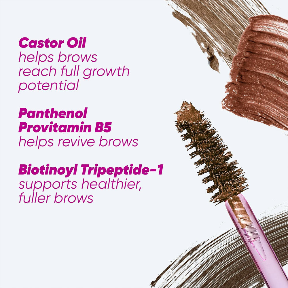 Kosas Air Brow Tinted Gel vegan clean formula highlights cruelty-free fragrance-free care.