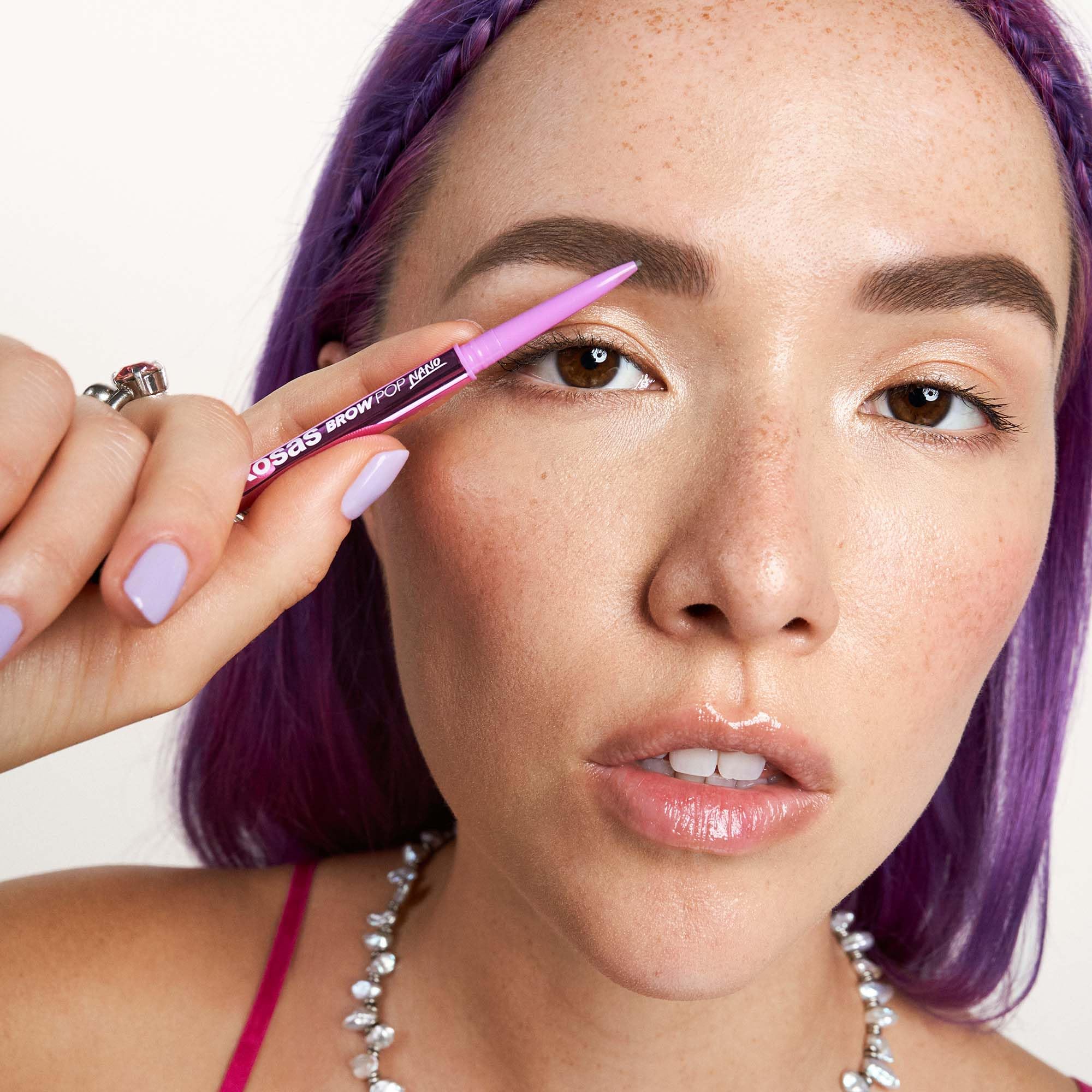 Kosas Brow Pop Nano dark brown shade provides natural depth and definition