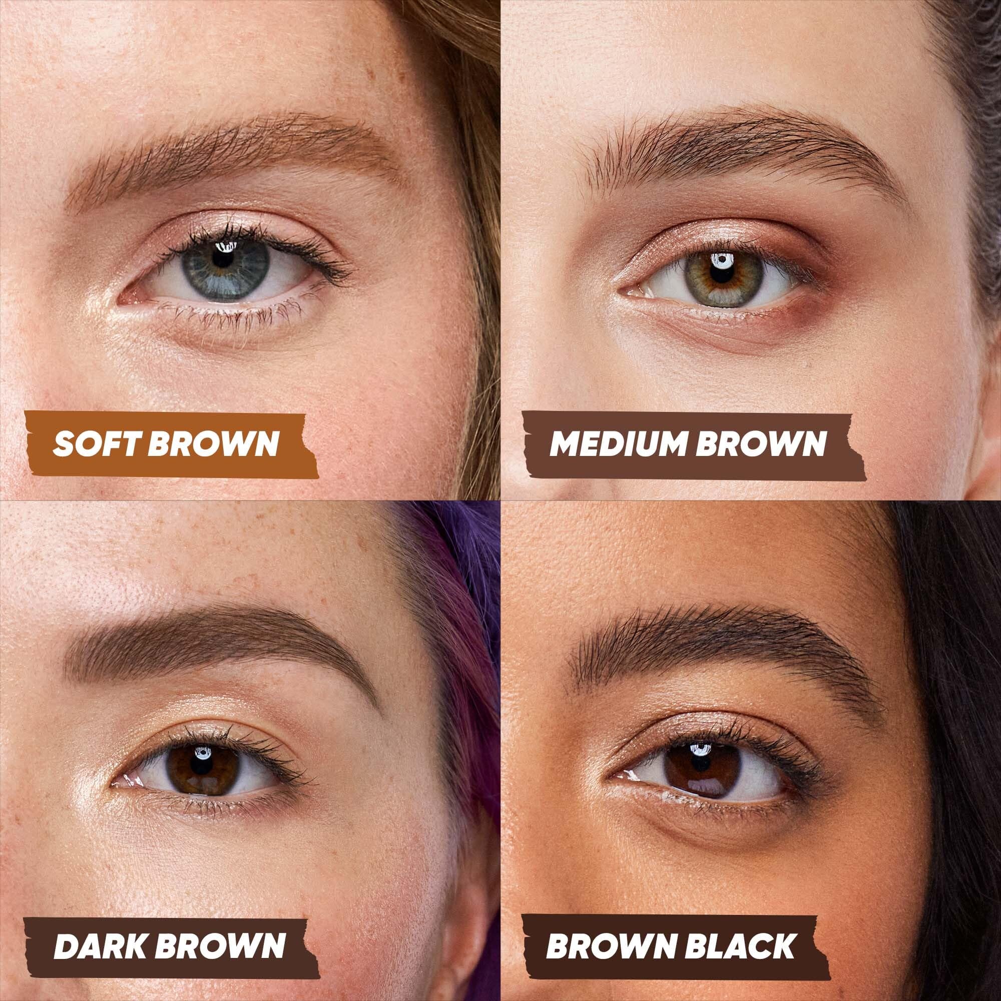 Kosas Brow Pop Nano dark brown swatch for natural shading