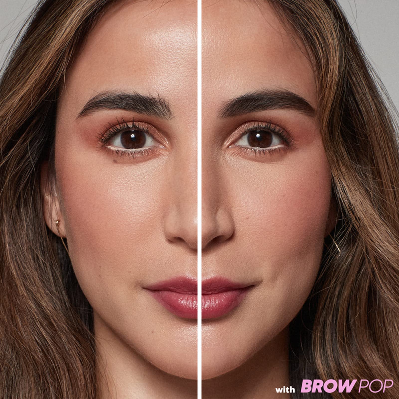 Kosas Brow Pop spoolie blend shows effortless blending and polish