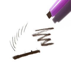 Kosas Brow Pop thin-side strokes provide precise feathered definition